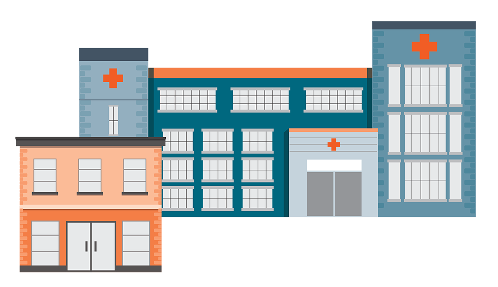 Nonprofit/hospital building graphic