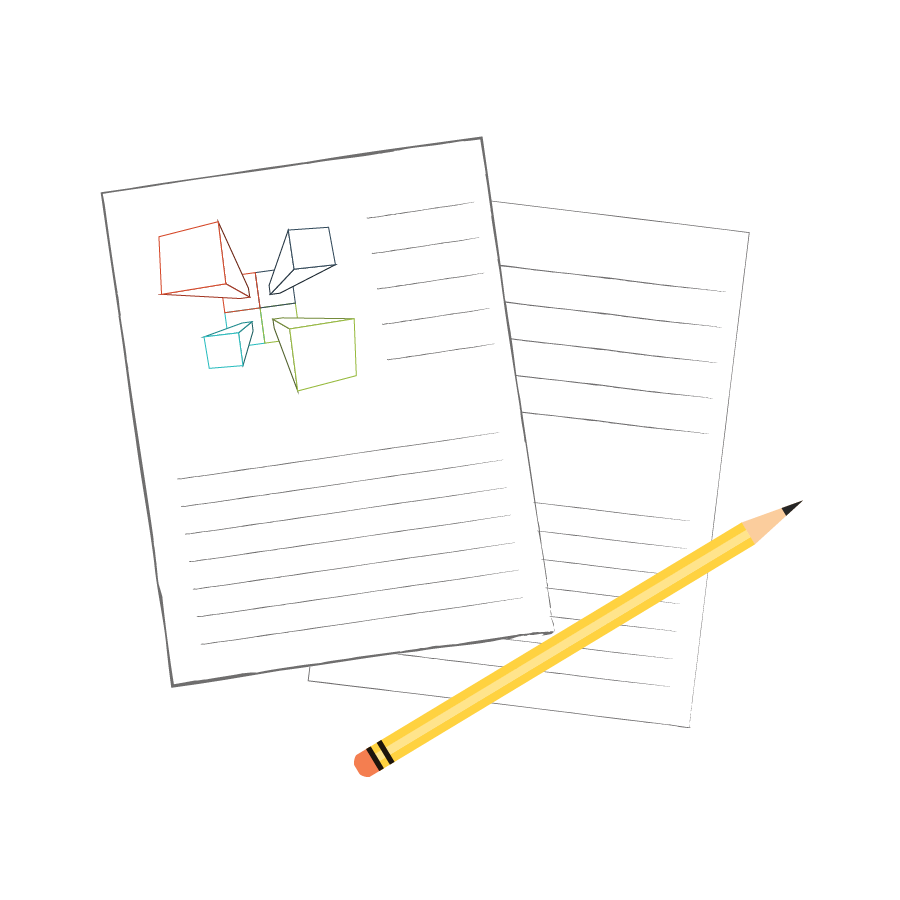 Papers and a pencil