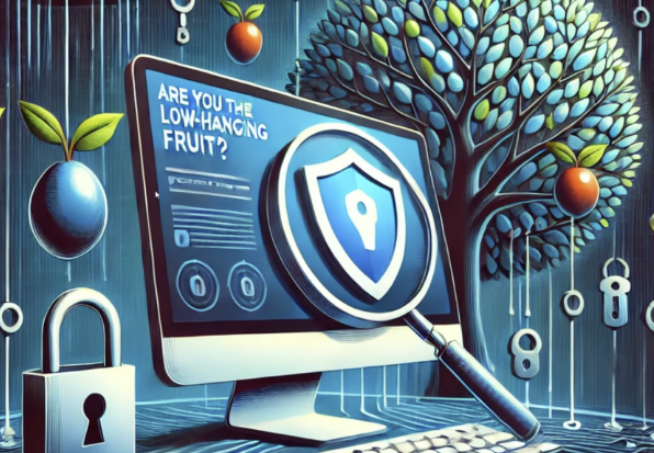 laptop with tree and fruit