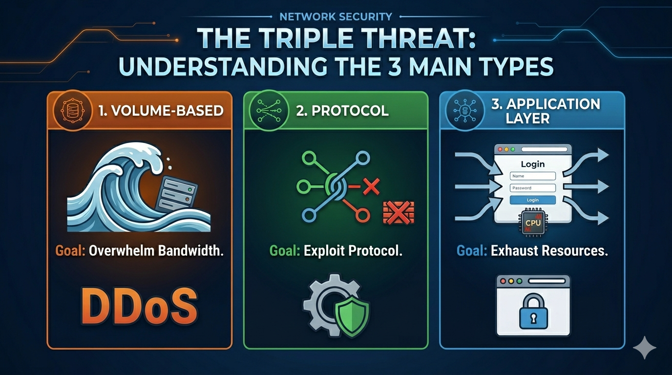 The Triple Threat: Understanding the 3 Main Types of DDoS Attacks – MOREnet