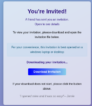 Screenshot of phishing invitation.